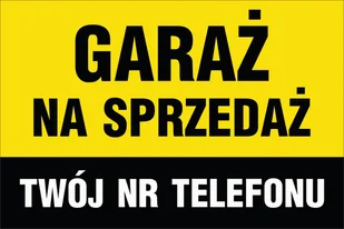 Tablica Szyld GARAŻ NA SPRZEDAŻ 60x40cm , GRUBE PCV 5mm - Akcesoria BHP - miniaturka - grafika 1
