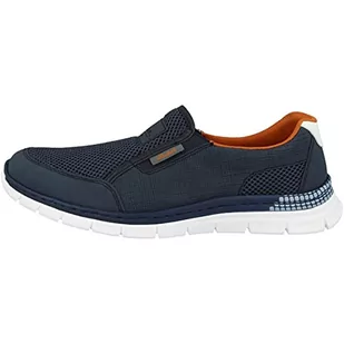 Rieker klapki męskie b4870, Niebieski denim Atlantis biały, 40 EU - Klapki i japonki męskie - miniaturka - grafika 1