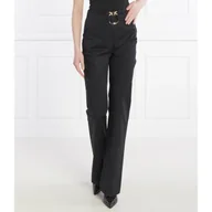 Spodnie damskie - Pinko Spodnie z paskiem | flare fit | high waist - miniaturka - grafika 1