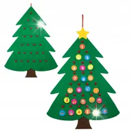 Ozdoby bożonarodzeniowe - KALENDARZ ADWENTOWY CHOINKA FILC Z KIESZONKAMI NA PREZENTY 90CM+OZDOBY DIY - miniaturka - grafika 1