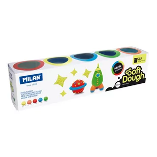 Ciastolina Neon 5 kolorów x 142g MILAN - Przybory szkolne - miniaturka - grafika 2