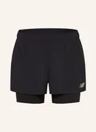 Spodenki damskie - New Balance Szorty Do Biegania 2 W 1 schwarz - miniaturka - grafika 1