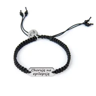 Bransoletki - Bransoletka informacyjna-medyczna Choruję na epilepsję BA3371 - miniaturka - grafika 1