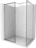 Ścianki i drzwi prysznicowe - Mexen Kioto ścianka prysznicowa Walk-in 130 x 80 cm, czarny wzór, nikiel szczotkowany - 800-130-202-97-70-080 - miniaturka - grafika 1