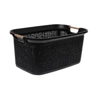 Kosze na bieliznę - Kosz na pranie Tonga 30 l czarny - miniaturka - grafika 1