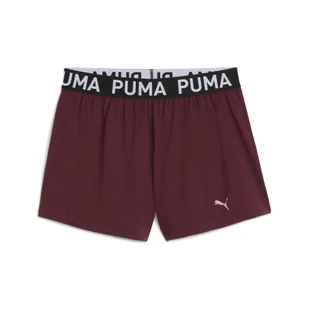 Damskie szorty z dzianiny 3" PUMA STRONG PUMA Ruby Shimmer Red - Spodnie sportowe damskie - miniaturka - grafika 1