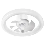 Lampy sufitowe - Plafon LED 3CCT 45W 50cm z wentylatorem pilotem i aplikacją okrągły do domu biura biały XUDO - miniaturka - grafika 1