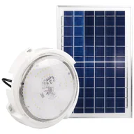 Lampy ogrodowe - Plafon LED solarny 120W IP65 5000K z czujnikiem zmierzchu i pilotem biały MasterLED - miniaturka - grafika 1