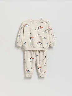 Reserved - Bawełniany komplet z nadrukiem - kremowy - Komplety dla niemowląt - miniaturka - grafika 1
