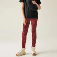 Spodnie i spodenki dla dziewczynek - Regatta Legginsy dziecięce ocieplane Barlia Winter Czerwony we wzór, Rozmiar: 164 cm - miniaturka - grafika 1