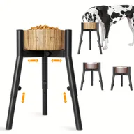 Inne - TEMU Metalowy Regulowany Stojak na Miskę dla Psów Średnich, Dużych i Bardzo Dużych, 3 Regulowane Wysokości Stojaków na Karmę dla Psów, Regulowana - miniaturka - grafika 1