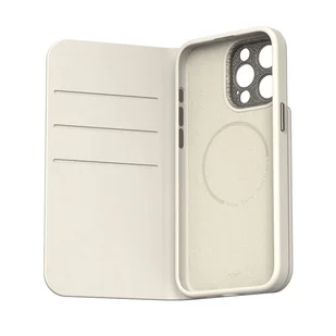 Moshi Overture MagSafe - Skórzane etui 3w1 z klapką iPhone 15 Pro Max (Eggnog White) - Etui i futerały do telefonów - miniaturka - grafika 2