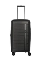 Walizki - Walizka średnia poszerzana Travelite Roomer Trunk - black - miniaturka - grafika 1