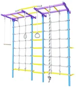 Wyposażenie sportowe i gimnastyczne - MAŁPISZON Drabinka gimnastyczna Kometa Next-5 Dual fioletowa Lina Kółka 225 cm - miniaturka - grafika 1