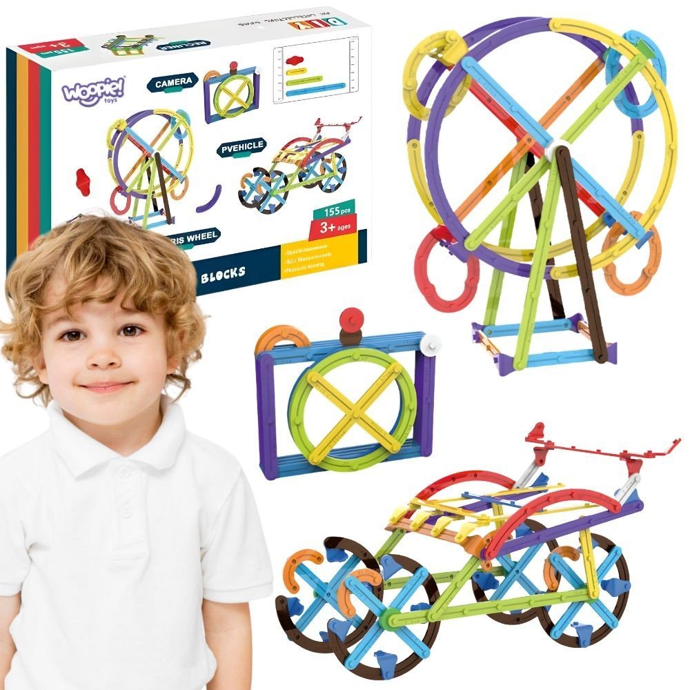 Klocki Konstrukcyjne Matematyczne 3D Edukacyjne 155 el.