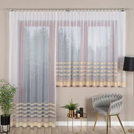 Firany - BALBINA Firanka żakardowa gotowa, szerokośc 200 x wysokość 250cm, kolor 004 biały ze złotym lurexem - miniaturka - grafika 1