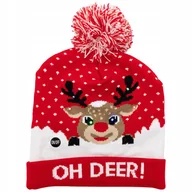 Czapki damskie - Czapka Renifer LED Święta, roz. uniwersalny - miniaturka - grafika 1