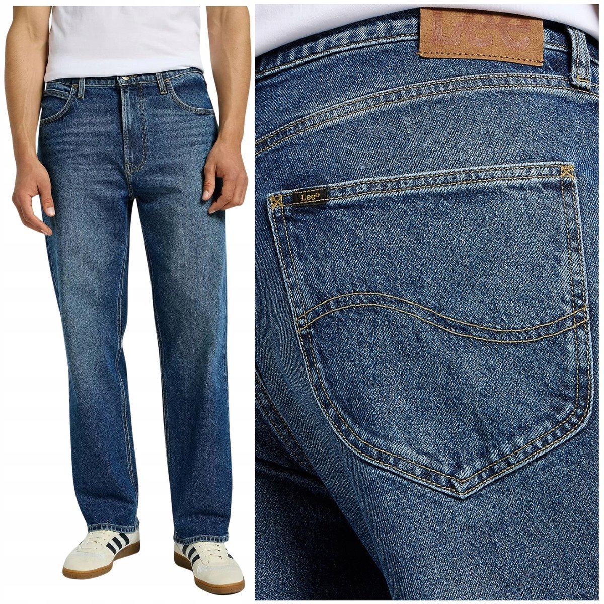 Lee ASHER LOOSE STRAIGHT Hastings bardzo luźne spodnie jeansowe W28 L32