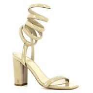 Sandały damskie - Beżowe sandały na słupku CARINII - Carinii - miniaturka - grafika 1