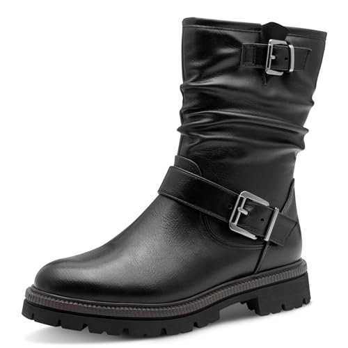 Marco Tozzi Damskie 2-25431-45 modne kozaki, czarne, 39 EU, czarny, 39 EU