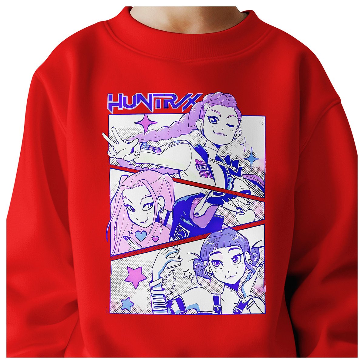 BLUZA DZIECIĘCA K-POPOWE ŁOWCZYNIE DEMONÓW HUNTRIX 122-128 BAWEŁNIANA