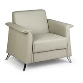 Fotele - B2B Partner Fotel skórzany FOREST, szary 443109 - miniaturka - grafika 1