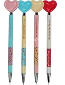 Długopisy - Hasta Długopis automatyczny z sercem, mix wzorów - miniaturka - grafika 1