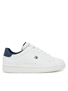 Tommy Hilfiger Sneakersy Low Cut Lace-Up T3X9-34073-1355X S Biały - Buty dla dziewczynek - miniaturka - grafika 1