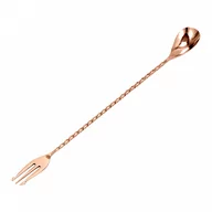 Shakery barmańskie - Łyżka barmańska z widelcem 50 cm złota kod: BPR-50G + Sprawdź na SuperWnetrze.pl - miniaturka - grafika 1