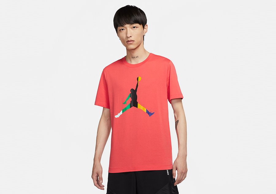 Nike Air Jordan Sport Dna Jumpman Crew Tee Track Red