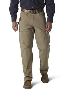 Koszulki męskie - Wrangler Męskie Riggs odzież robocza duże i wysokie flanelowe wyściełane rip stop bojnik spodnie narzędzie robocze, Kora, 44W / 32L - grafika 1