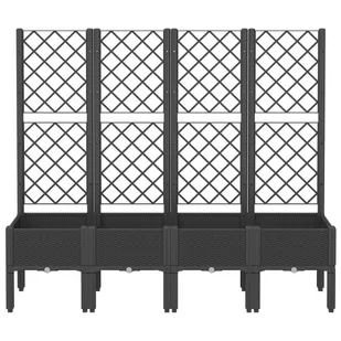 Donica ogrodowa z kratką, czarna, 160x40x142 cm, PP Lumarko! - Donice - miniaturka - grafika 4