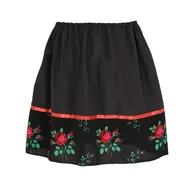 Sukienki i spódniczki dla dziewczynek - SPÓDNICZKA ŁOWICZANKA LUDOWA PONGEE CZARNA 134-140 - miniaturka - grafika 1