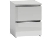 Szafki nocne - Topeshop Stolik nocny, biały połysk, 40x40x52 cm - miniaturka - grafika 1