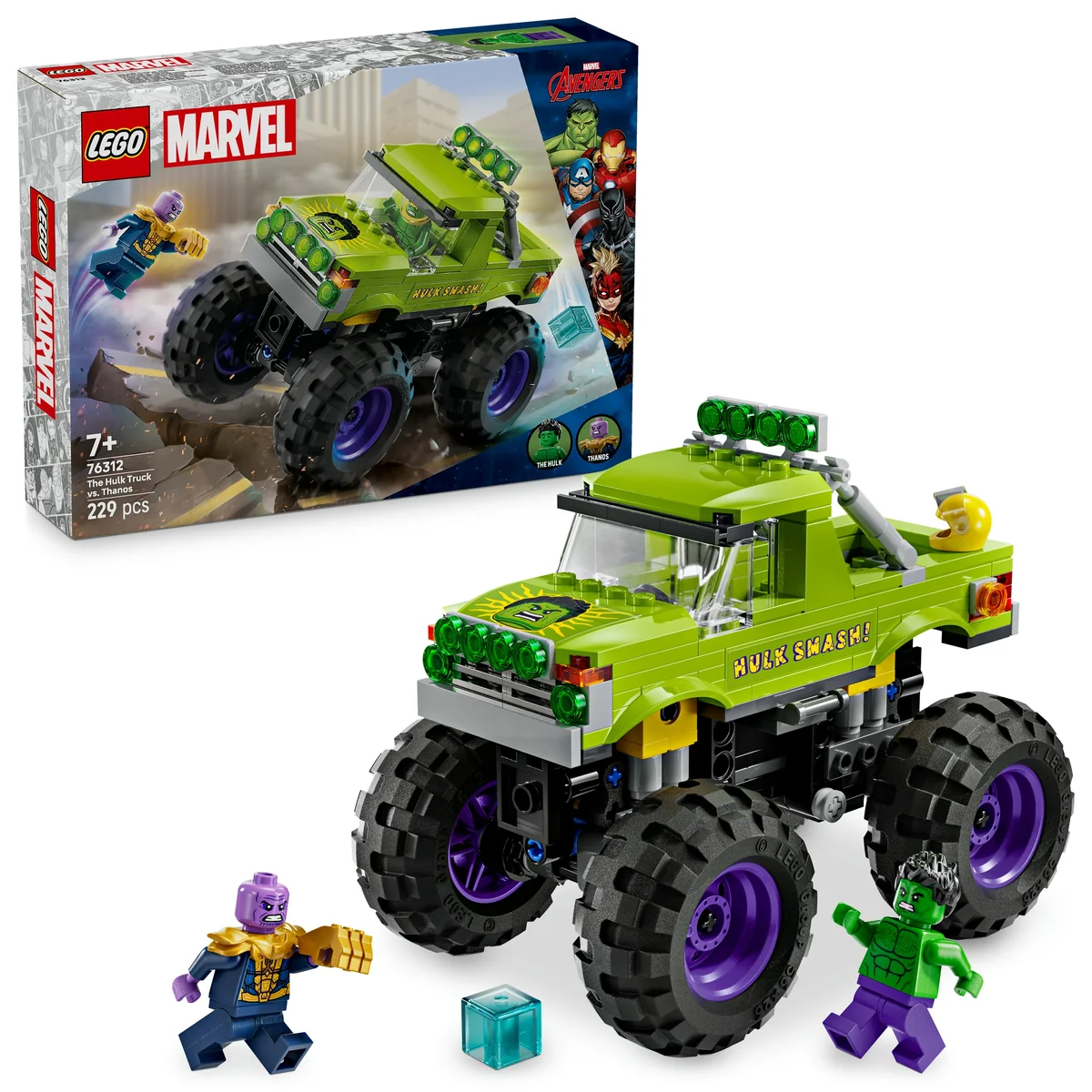 LEGO MARVEL - Monster truck Hulka kontra Thanos ZESTAW LEGO PREZENT DLA FANA MARVEL CHŁOPCA DZIEWCZYNKI