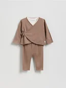 Komplety dla niemowląt - Reserved - Dzianinowy komplet z wiskozą - brązowy - miniaturka - grafika 1