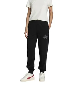 PUMA ESS Script komfortowe spodnie dresowe TR cl PUMA czarne - Spodnie rowerowe - miniaturka - grafika 1