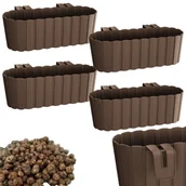 Donice - 4x Skrzynka na balustradę DDECZ400 Doniczka balkonowa + Keramzyt 4l - miniaturka - grafika 1