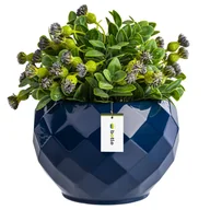 Donice - Doniczka osłonka ceramiczna kolor Granatowy 15,5 cm H14,5 cm połysk - miniaturka - grafika 1