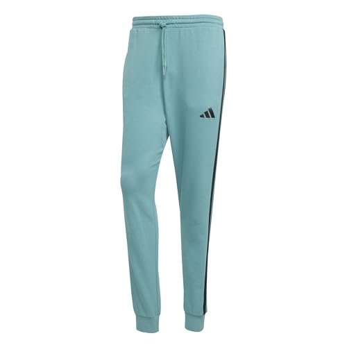 adidas Mężczyźni ESSENTIAL THREE STRIPES FRENCH TERRY PANT, powder teal/black, S