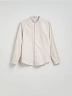 Koszule męskie - Reserved - Bawełniana koszula slim fit - beżowy - miniaturka - grafika 1