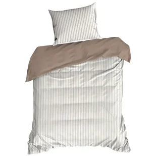 Pościel RAYA paski biało beżowa 140x200 satyna - Pościel Pościel RAYA paski biało beżowa 140x200 satyna - Pościel - miniaturka - grafika 1