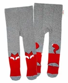 Rajstopy dziecięce - Rajstopy dziecięce Nellys Bawełna Fox - szare/czerwone, rozmiar 104/110 - miniaturka - grafika 1