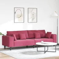 Sofy i kanapy - Sofa welurowa z poduszką z poduszką Czerwone wino 208 cm Aksamit - miniaturka - grafika 1