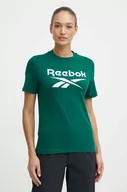 Koszulki sportowe damskie - Reebok t-shirt bawełniany Identity damski kolor zielony 100076007 - miniaturka - grafika 1