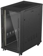 Szafy rack - SZAFA INSTALACYJNA RACK STOJĄCA 19" 22U 600X1000 CZARNA DRZWI PRZESZKLONE LANBERG FLAT PACK - miniaturka - grafika 1