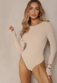 Body - Jasnobeżowe Basicowe Body Sadovelle - miniaturka - grafika 1