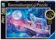 Puzzle - Ravensburger Puzzle 14952 wilk w świetle północnym 500 części - miniaturka - grafika 1
