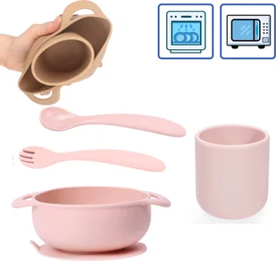 Kean Silicone Miska z przyssawką kubek sztućce silikonowy KEAN - Kubki dla dzieci - miniaturka - grafika 1