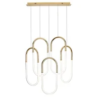 Lampy sufitowe - Maxlight Kaskada LAMPA wisząca OLIVIA P0430D metalowa LED 72W 3000K do salonu złota P0430D - miniaturka - grafika 1